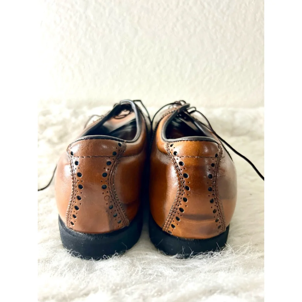 Vintage Etonic Professional Golf Shoes Leather Brown Oxford Men Size 10.5